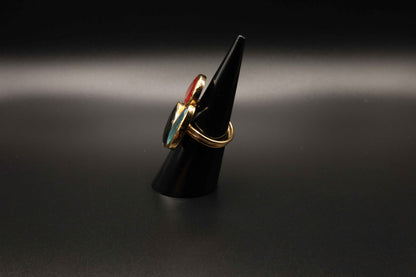 Gold plated Teardrop gemstone Ring