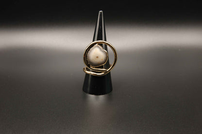 Gold Agate Statement Ring