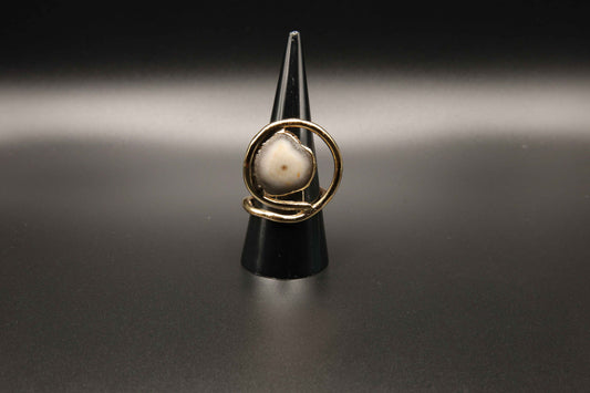 Gold Agate Statement Ring