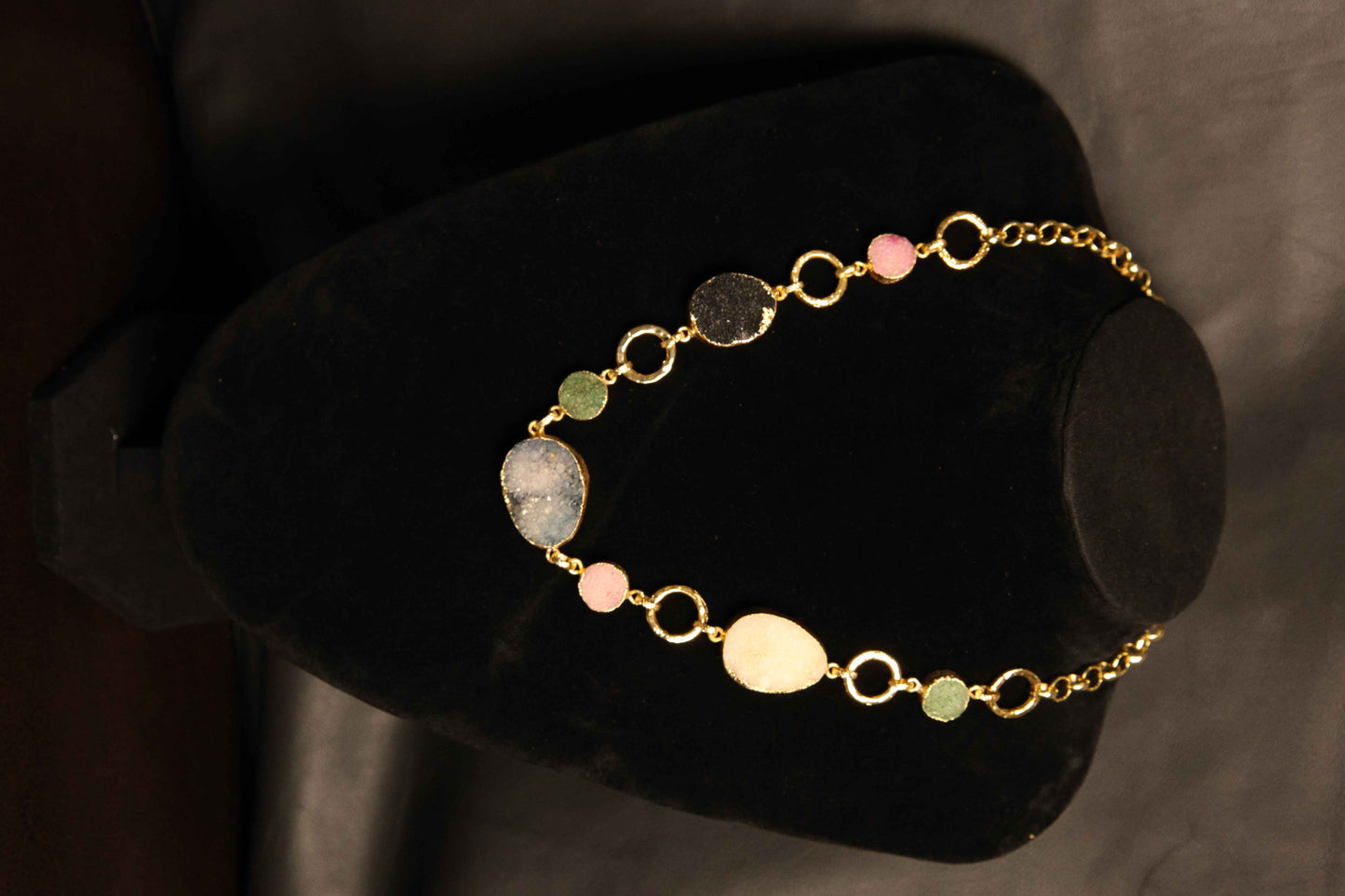 Gold-Plated Aurora Bliss Druzy Statement Necklace