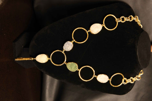 Gold-Plated Natural Sugar Druzy Necklace