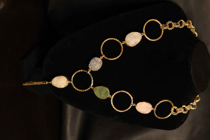 Gold-Plated Natural Sugar Druzy Necklace