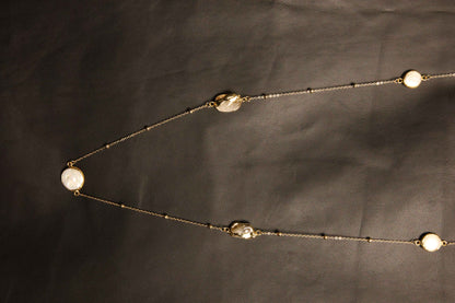 Gold-Plated Pearl and Citrine Necklace