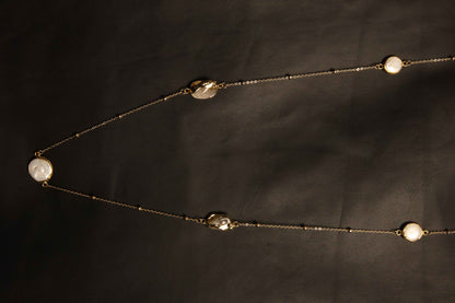 Gold-Plated Pearl and Citrine Necklace