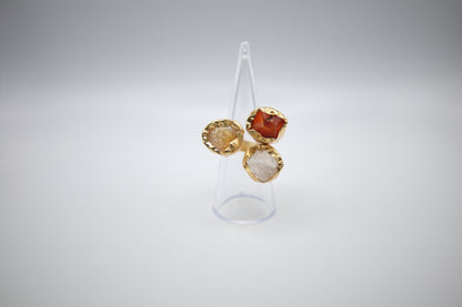 Citrine Agate Trinity Ring