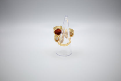 Citrine Agate Trinity Ring