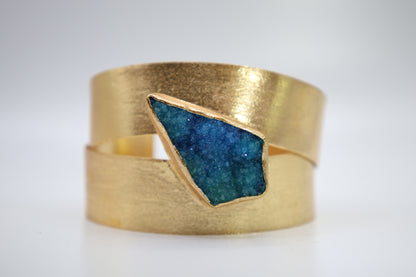 Blue Sugar Druzy Cuff Bracelet