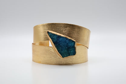 Blue Sugar Druzy Cuff Bracelet