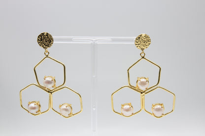 Octagon Mother of Pearl Earrings