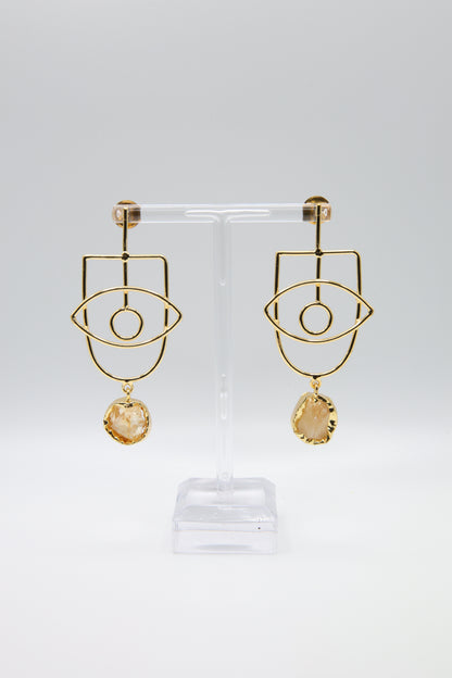 Golden Eye Citrine Earrings