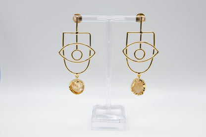 Golden Eye Citrine Earrings