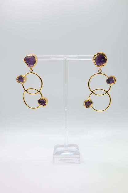 Violet Gemstone Link Earrings