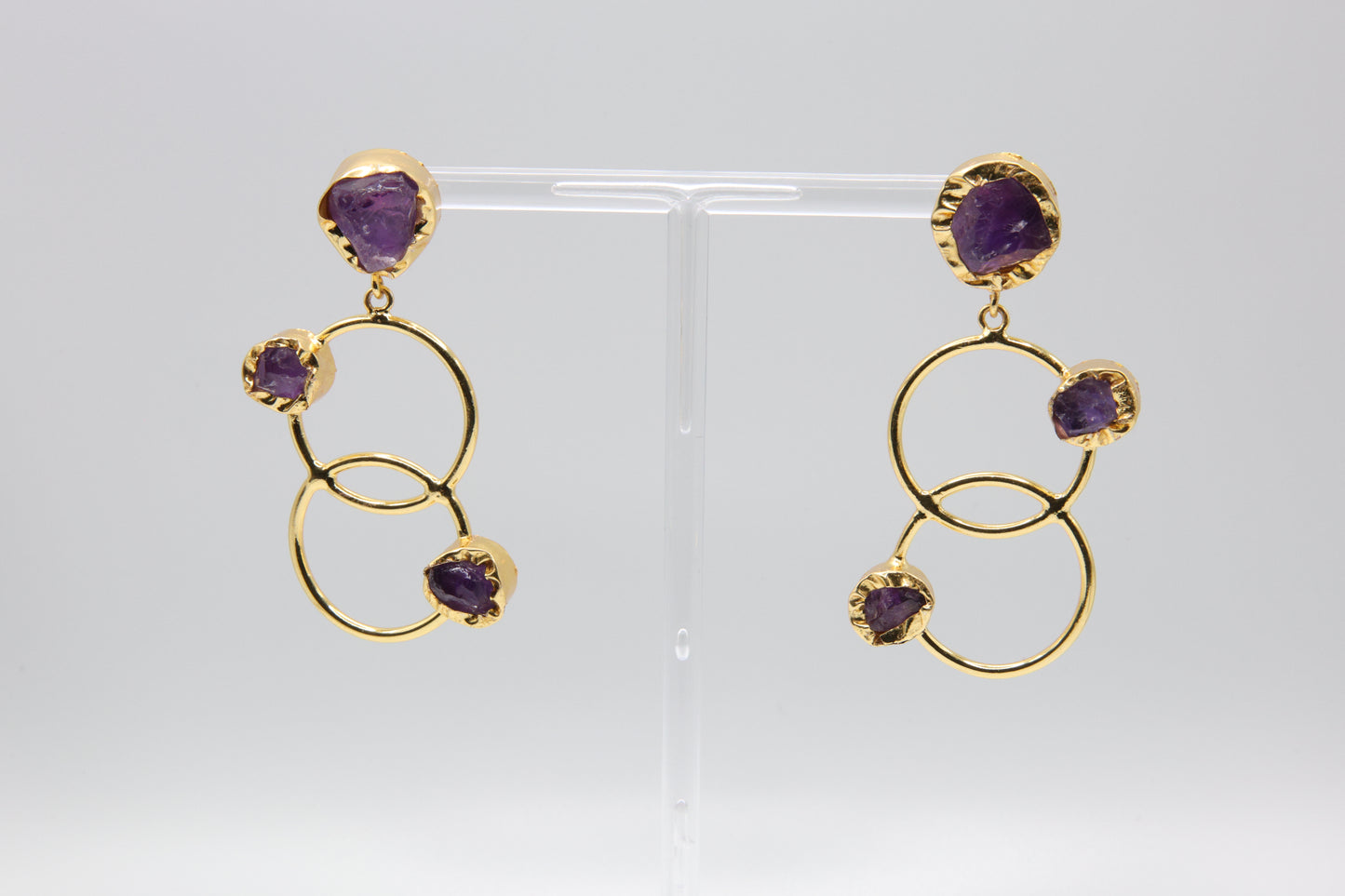 Violet Gemstone Link Earrings