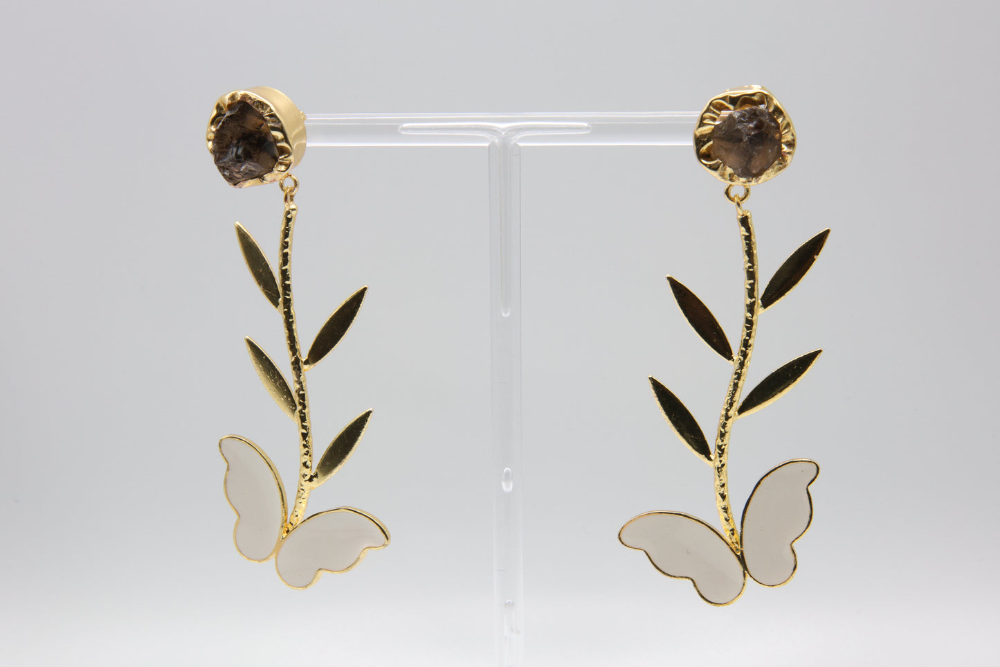 Raw Amethyst Butterfly Earrings