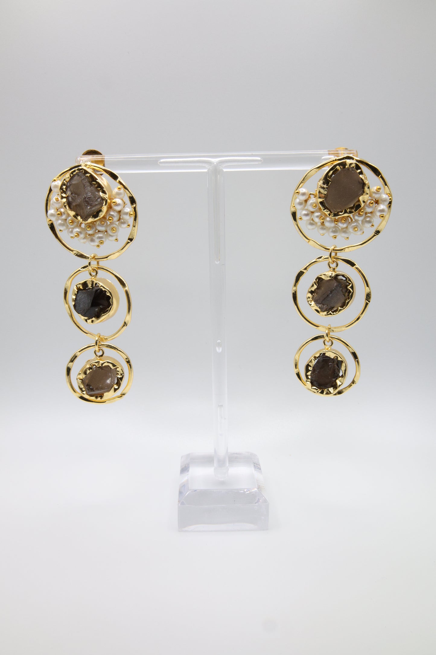 Triple Amethyst Earrings