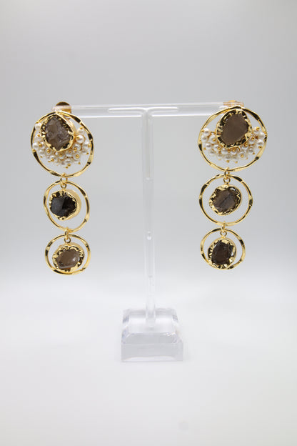 Triple Amethyst Earrings