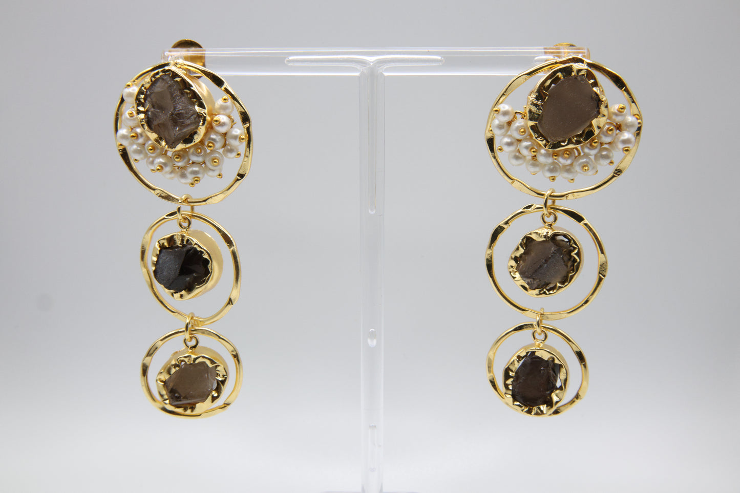 Triple Amethyst Earrings