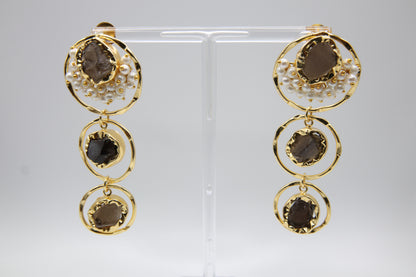 Triple Amethyst Earrings