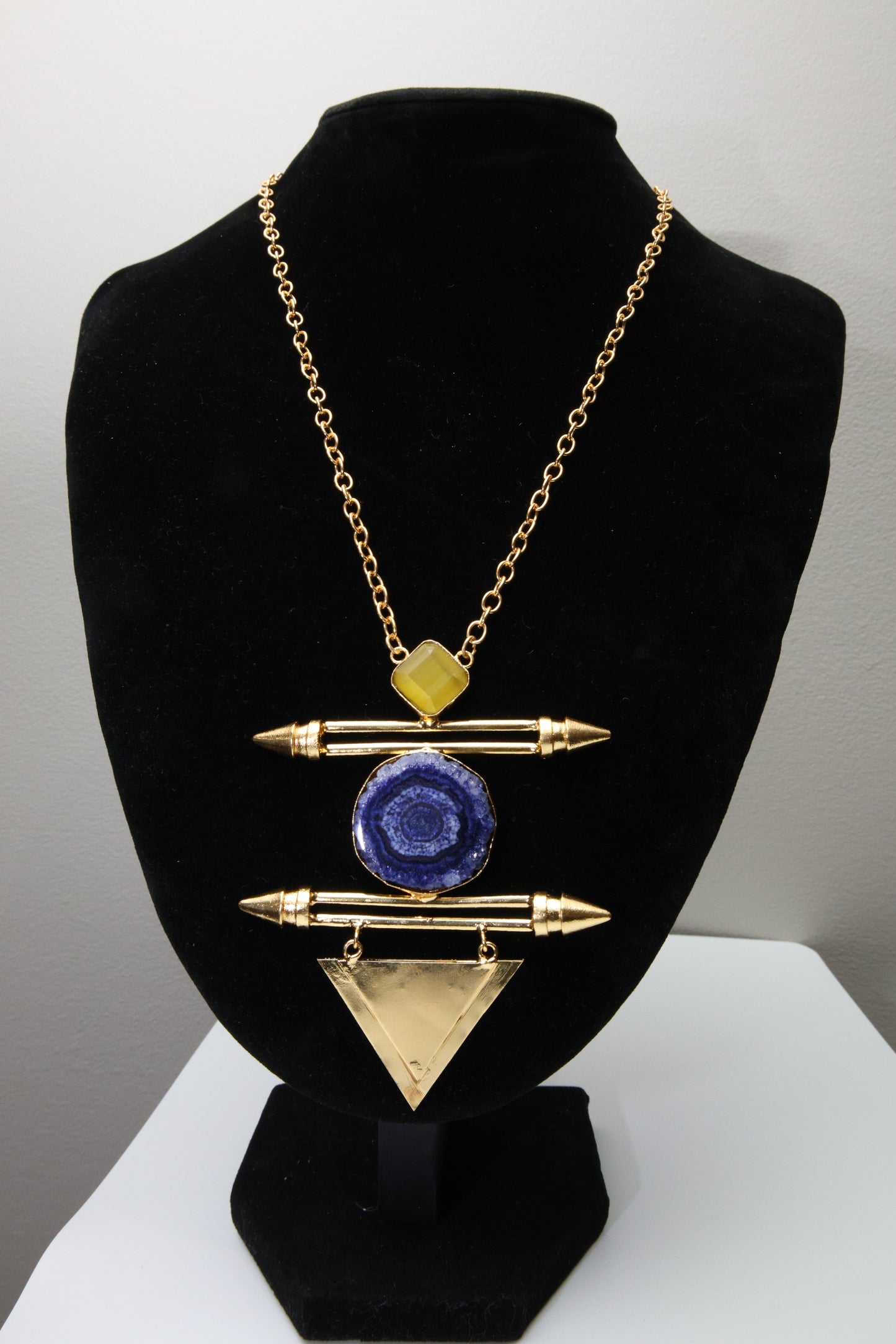 Blue Solar Quartz Statement Necklace