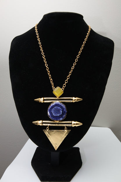 Blue Solar Quartz Statement Necklace