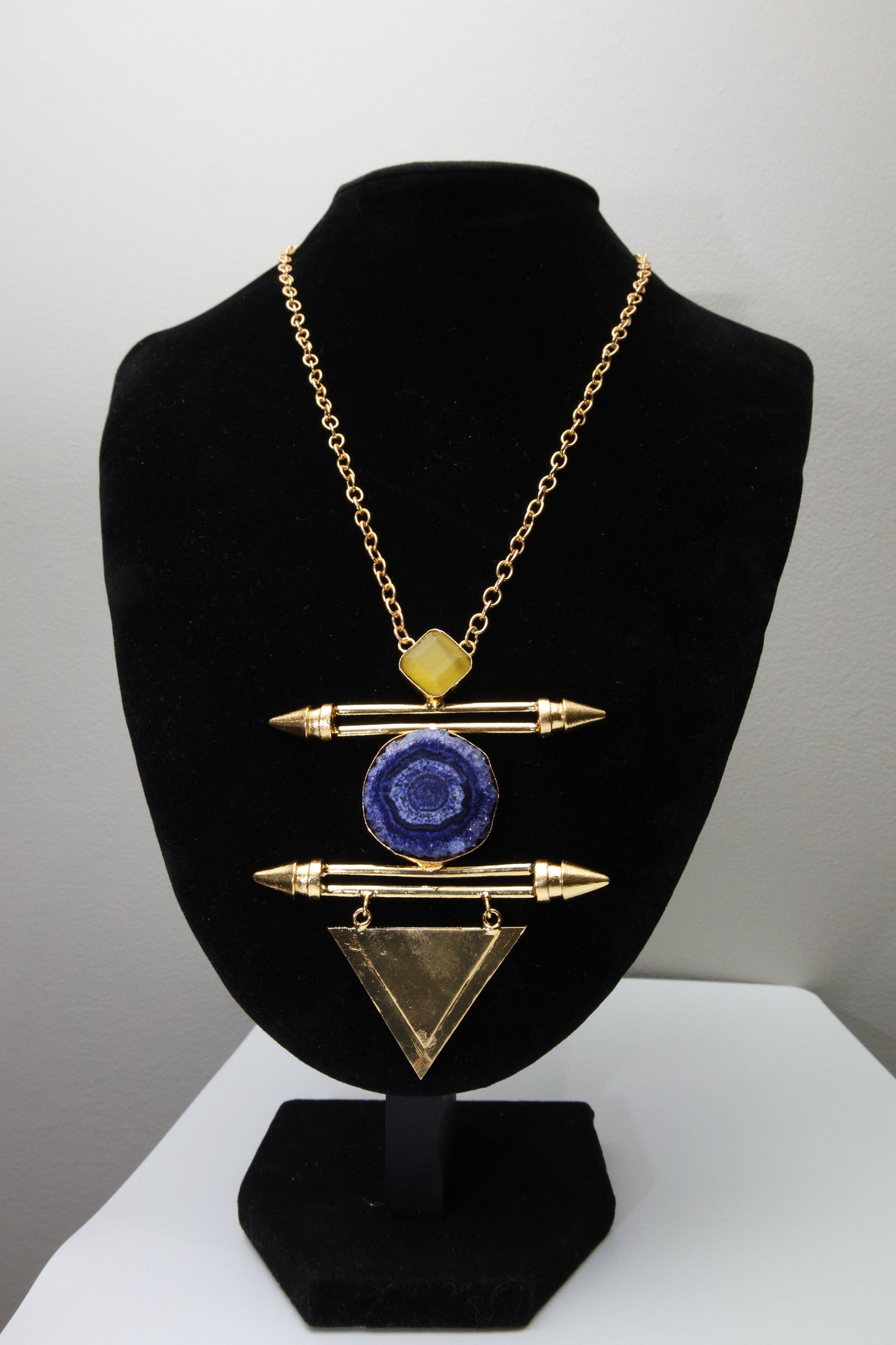 Blue Solar Quartz Statement Necklace