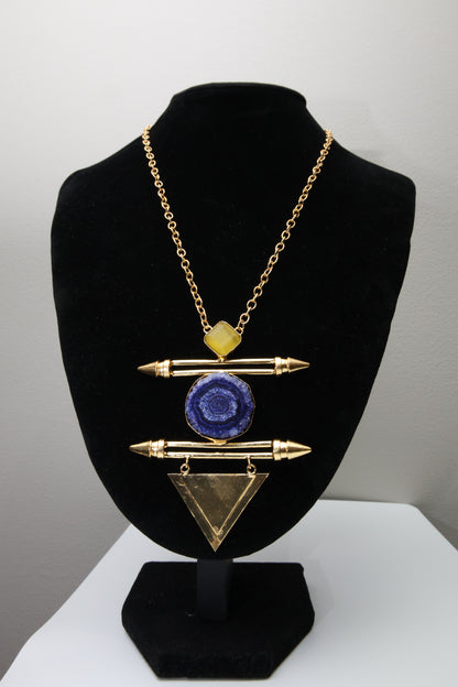 Blue Solar Quartz Statement Necklace