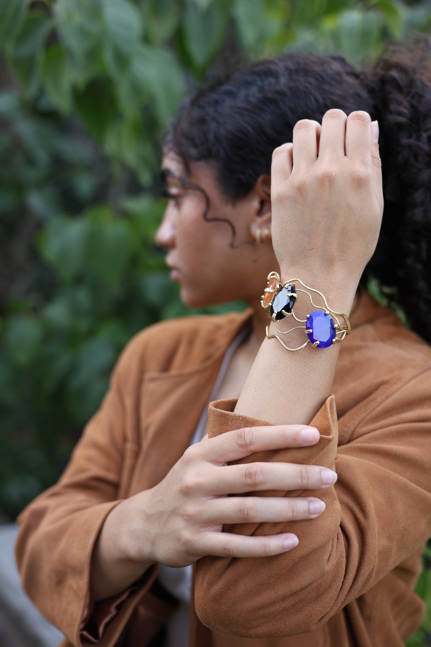 Trio Cat's Eye Gemstone Cuff