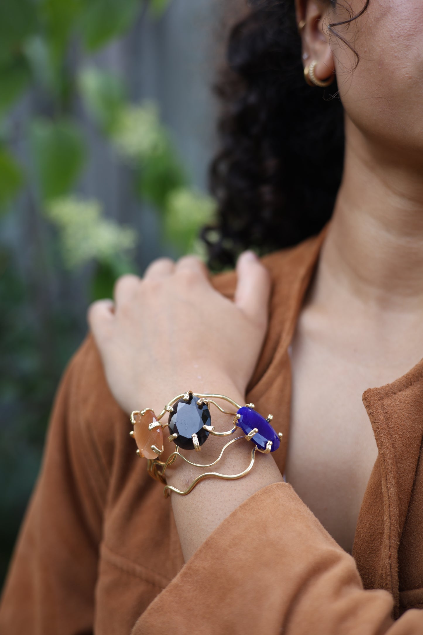 Trio Cat's Eye Gemstone Cuff