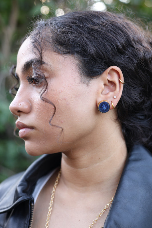 Midnight Blue Agate Earrings