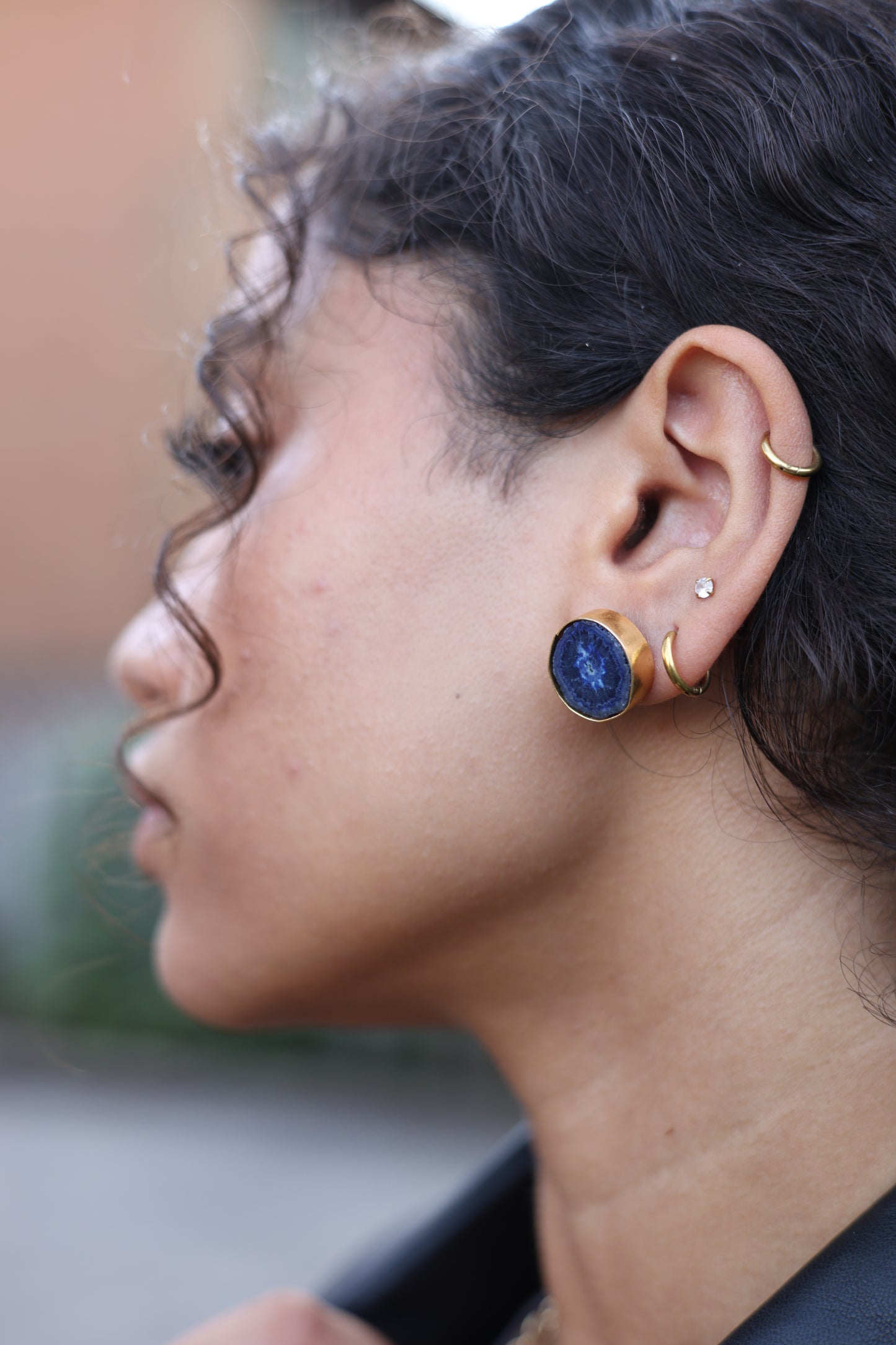 Midnight Blue Agate Earrings