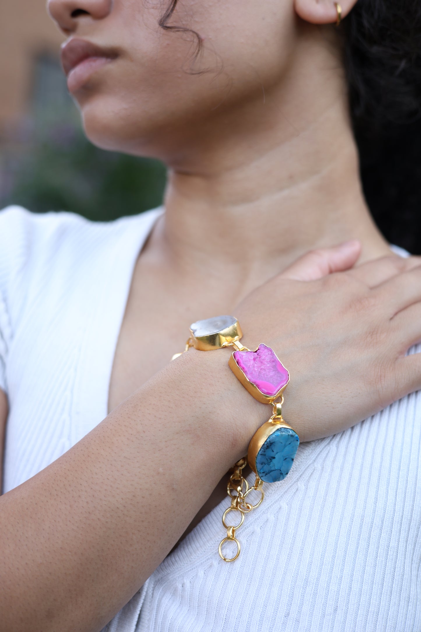 Multi-Gemstone Agate Howlite Bracelet