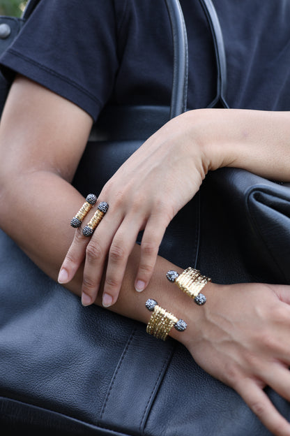 Textured Gold Cuff Bracelet