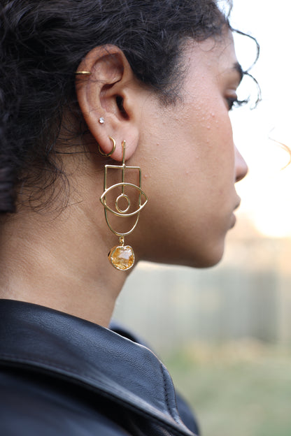Golden Eye Citrine Earrings