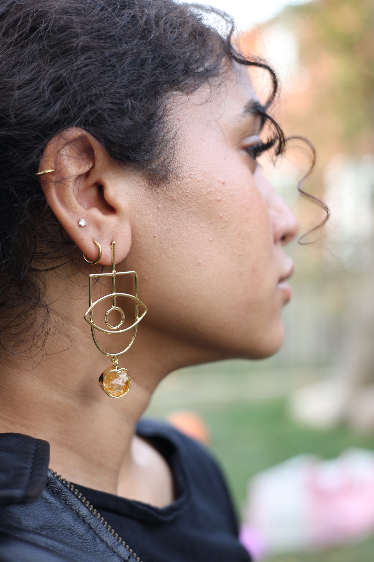 Golden Eye Citrine Earrings