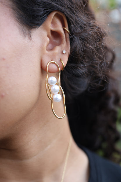 Modern Mother of Pearl Earrings