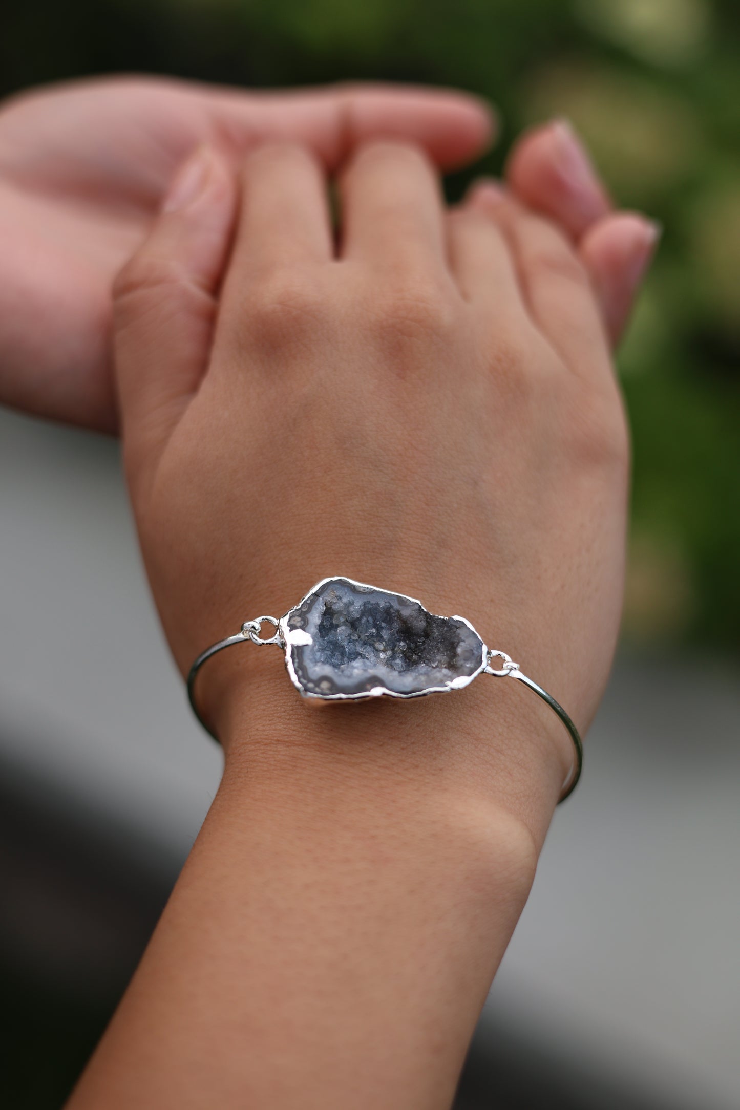 white and black Agate Bracelet