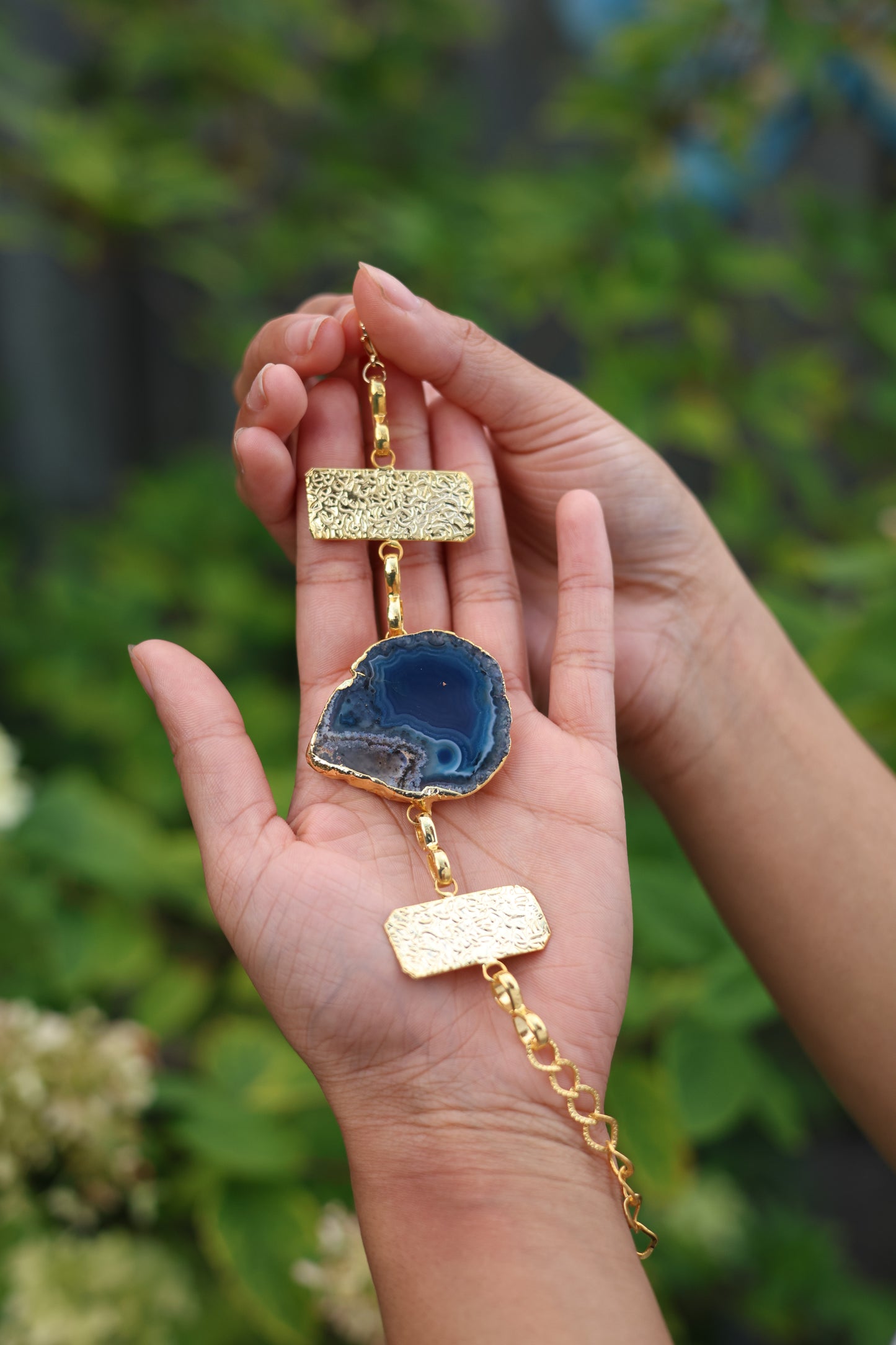 Artisan Blue Agate Cuff Bracelet