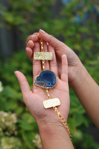 Artisan Blue Agate Cuff Bracelet