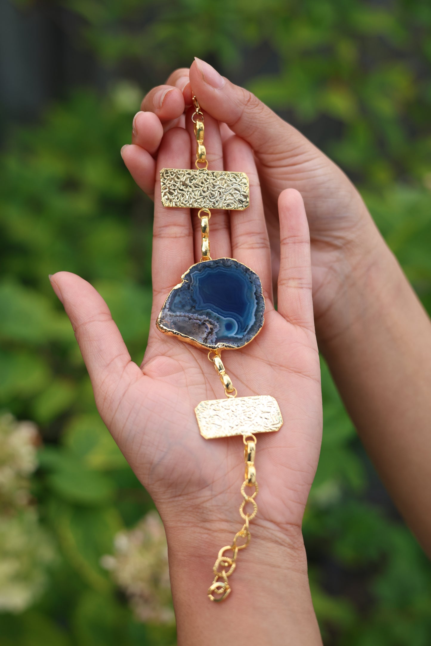 Artisan Blue Agate Cuff Bracelet