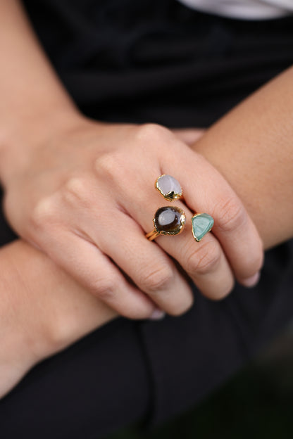 Trio Quartz Adjustable Ring