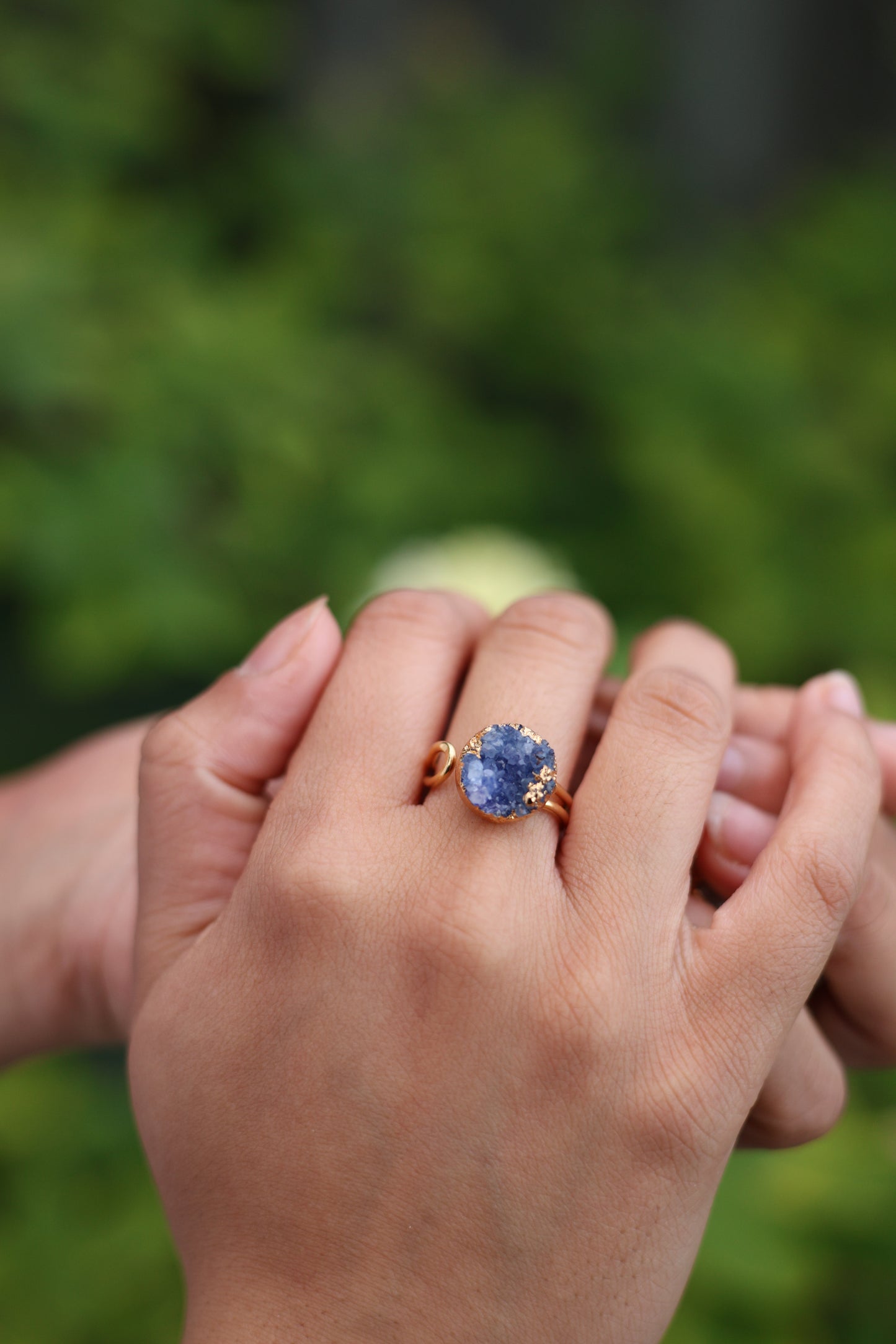 Glittering Lilac Druzy Ring