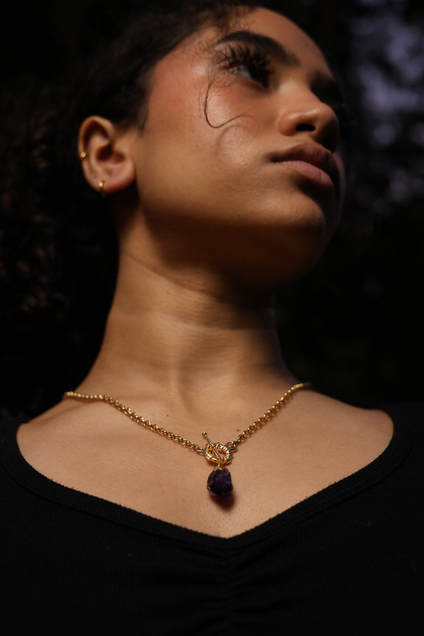 Raw Amethyst Chain Necklace