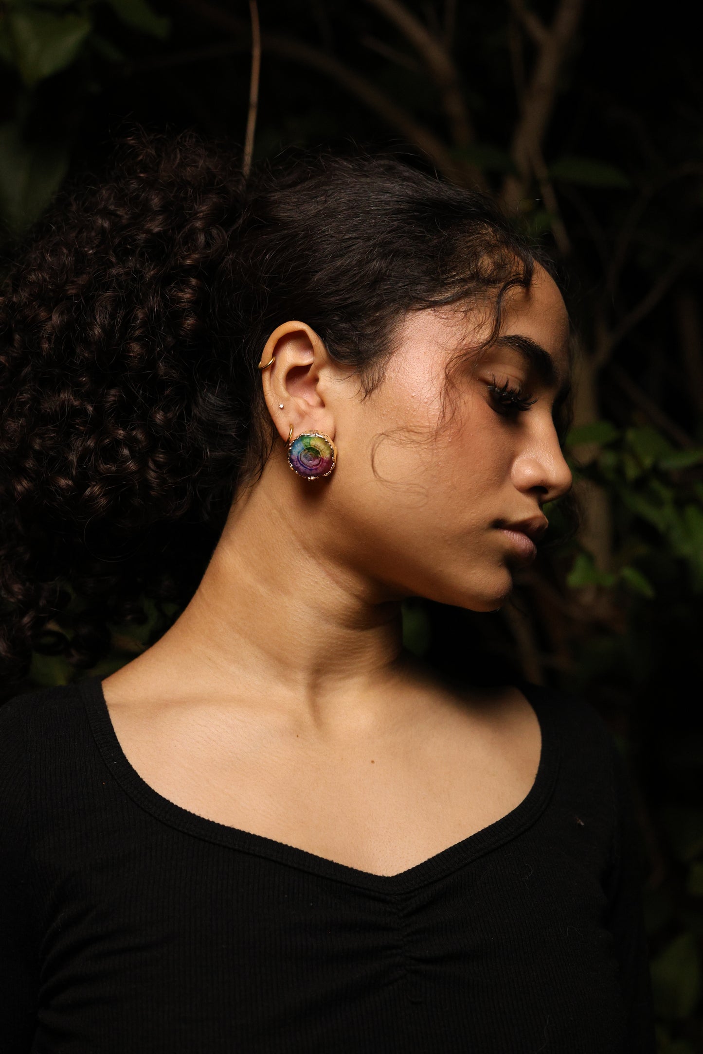 Rainbow Agate Stud Earrings