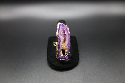 Mystic Purple Agate Geode Ring