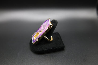 Mystic Purple Agate Geode Ring