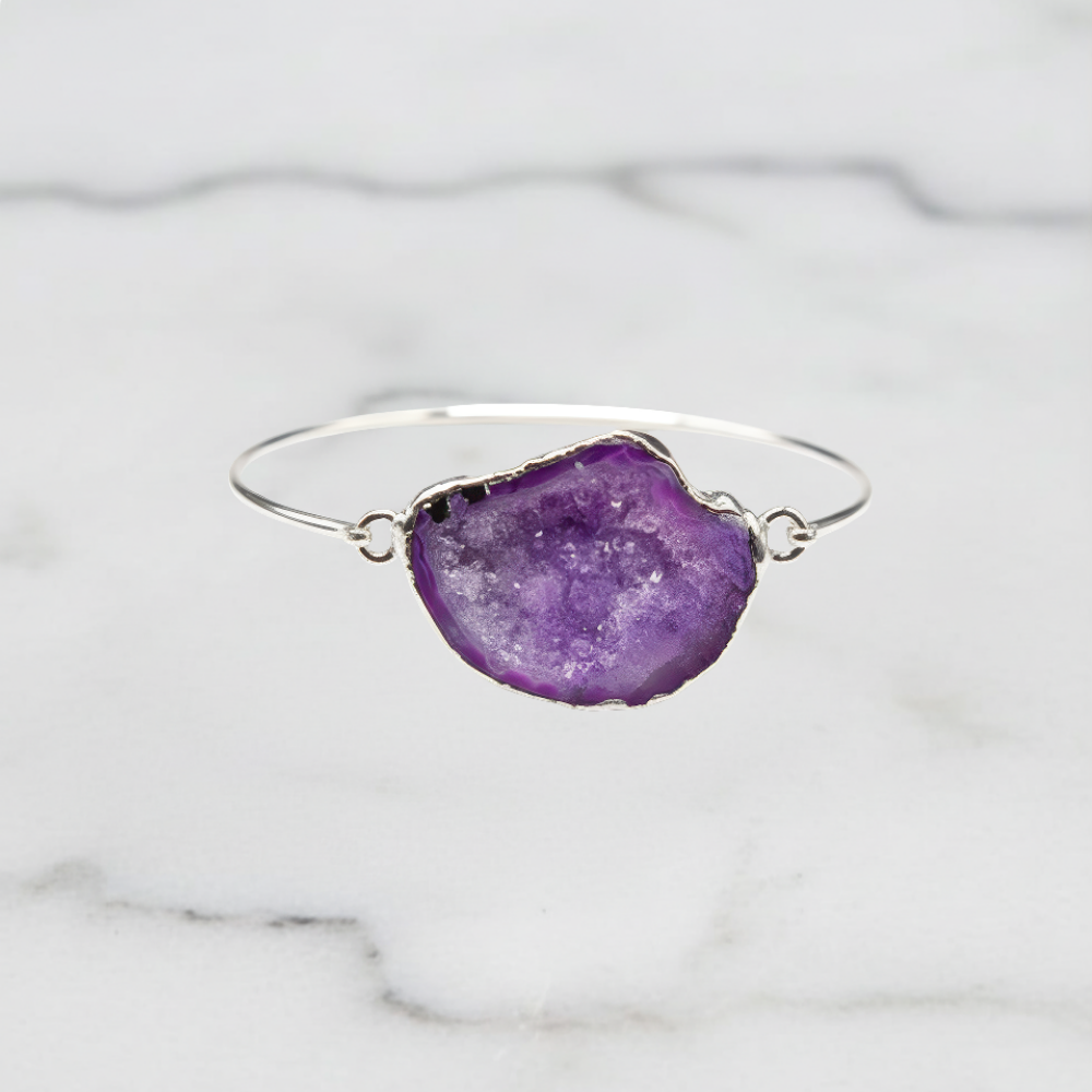 Purple Agate Stone Bracelet