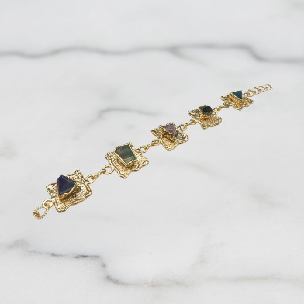 Striped Agate Stone Bracelet