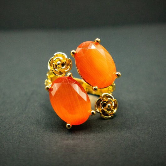 Orange cat’s eye stone Ring