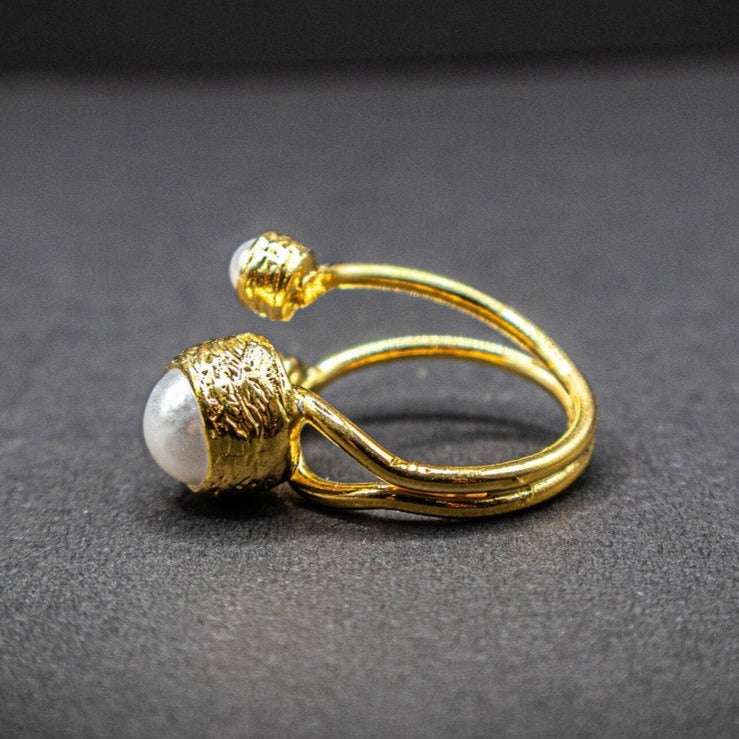 Freshwater Gold Plated Real Pearl Ring