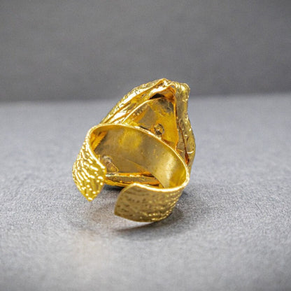 Raw Citrine Gemstone Ring